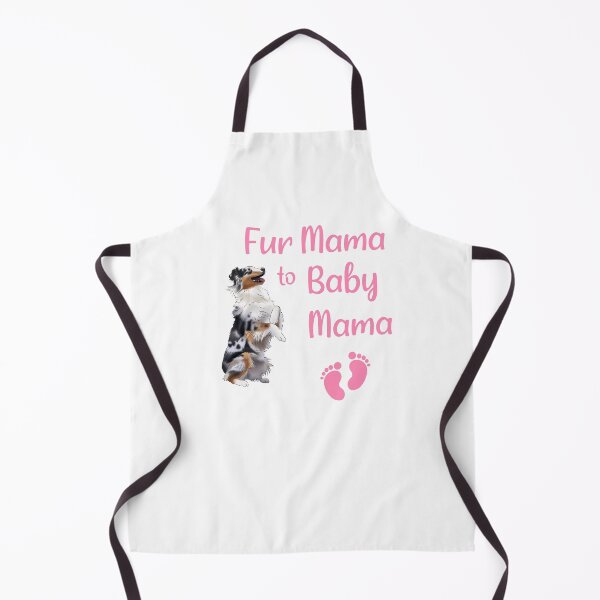 Item preview, "Fur Mama to Baby Mama" with an Australian Shepherd Illustration, New Mom, Pink designed and sold by ElysianCreation.