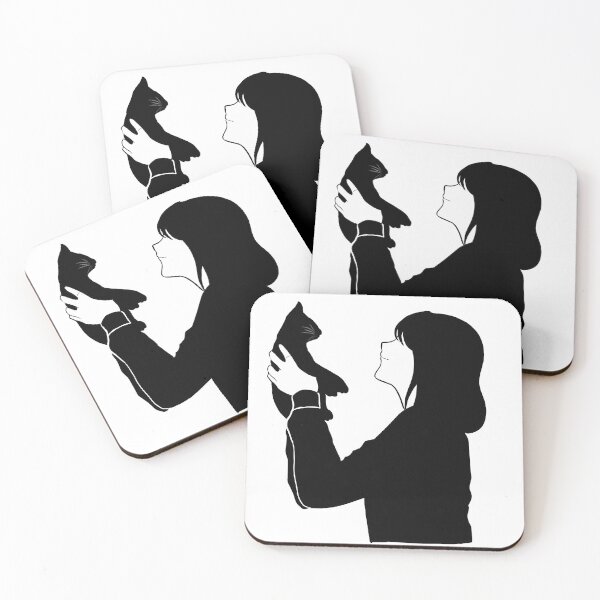 Item preview, Simple - Girl and black cat designed and sold by Bona  Pakpahan.