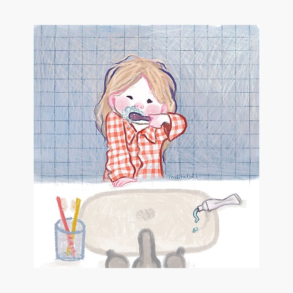 I brush my teeth Photographic Print