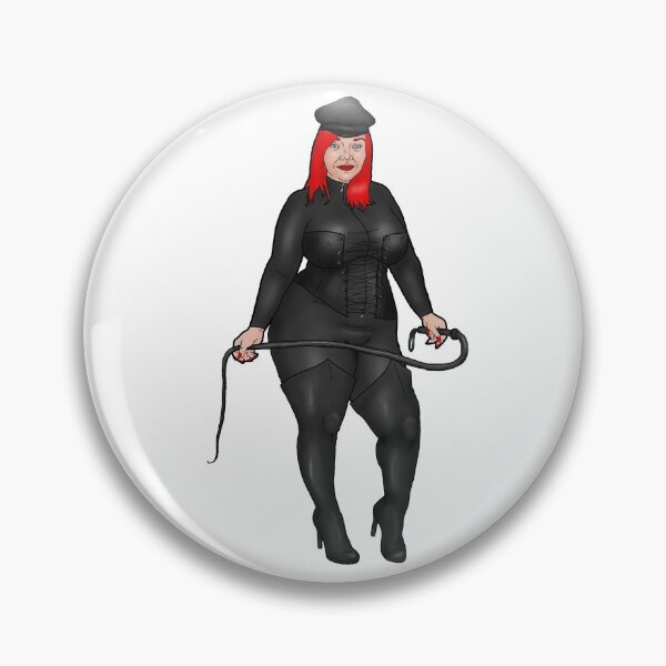 Item preview, Pin-up red-haired BBW dominatrix in catsuit designed and sold by PinUpsandPulp.