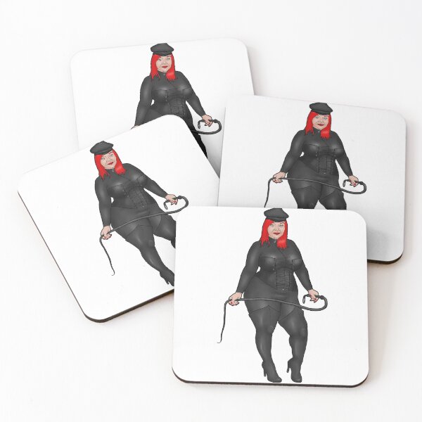 Item preview, Pin-up red-haired BBW dominatrix in catsuit designed and sold by PinUpsandPulp.