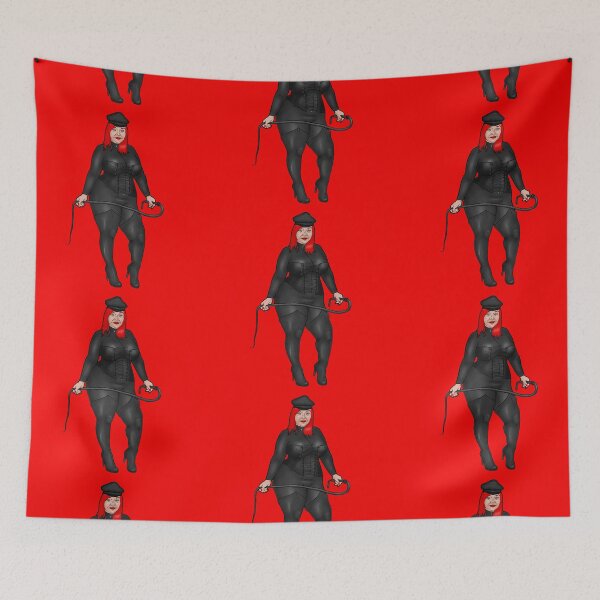Item preview, Pin-up red-haired BBW dominatrix in catsuit designed and sold by PinUpsandPulp.