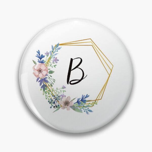 Item preview, Floral monogram with golden frame letter B designed and sold by JustSeasons.