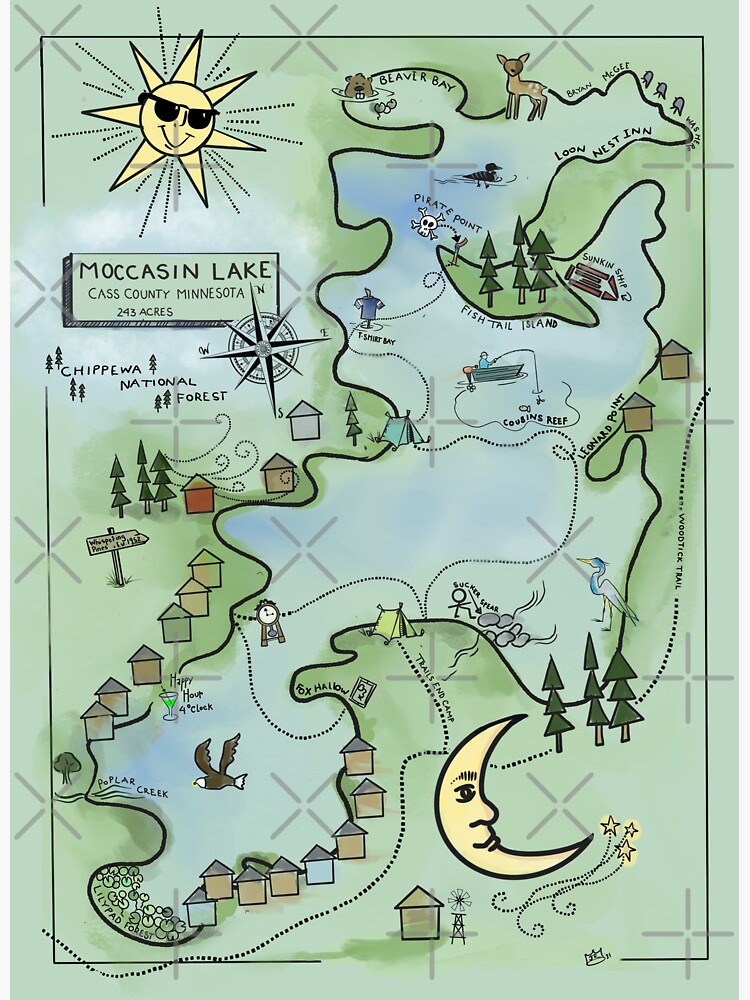 "Moccasin map" Sticker by BehindBoe Redbubble