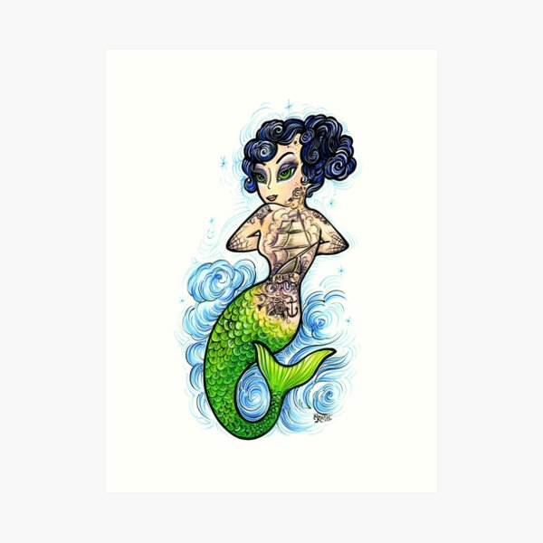 Crash Mermaid Art Print