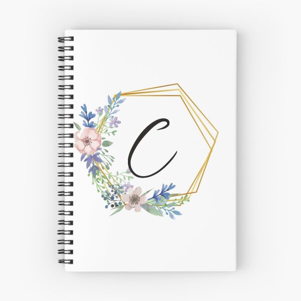 Item preview, Floral monogram with golden frame letter C designed and sold by JustSeasons.