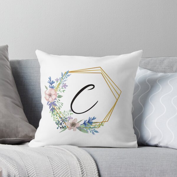 Item preview, Floral monogram with golden frame letter C designed and sold by JustSeasons.