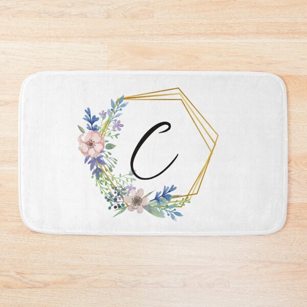 Item preview, Floral monogram with golden frame letter C designed and sold by JustSeasons.