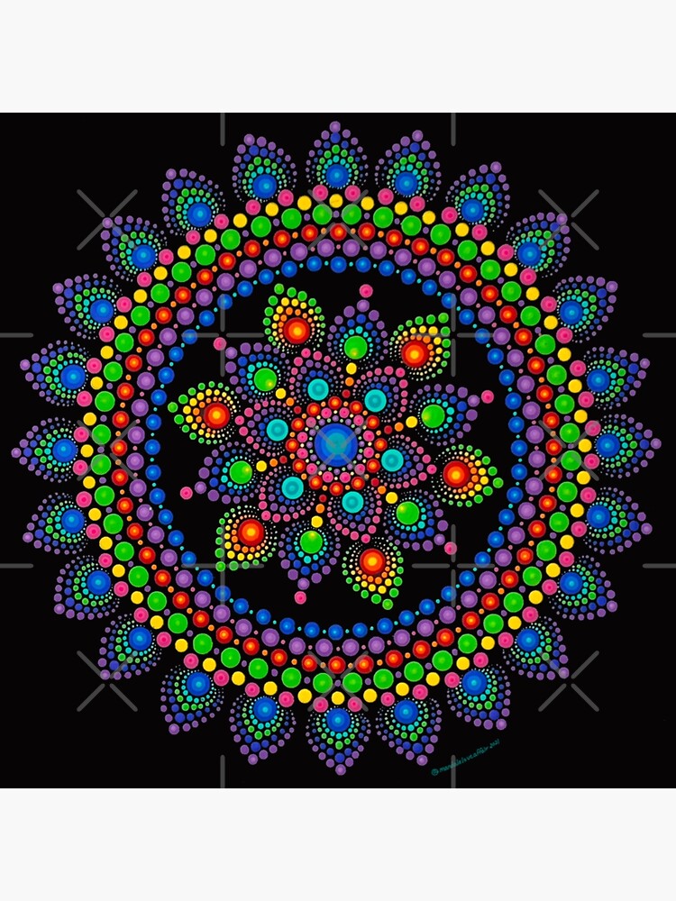 Rainbow Spiral Dot Mandala Pattern 