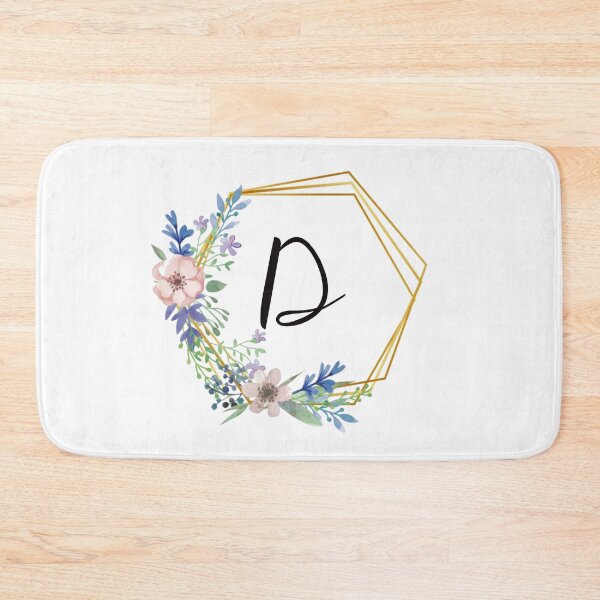 Item preview, Floral monogram with golden frame letter D designed and sold by JustSeasons.