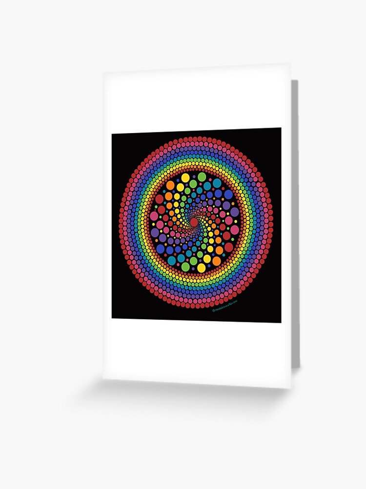 Rainbow Spiral Dot Mandala Pattern 