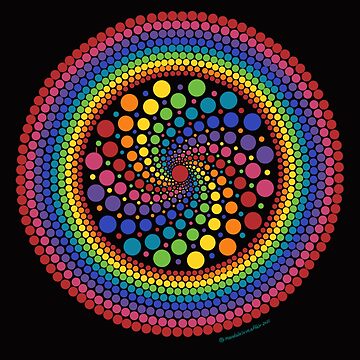 SWOOSHY RAINBOW Dot Mandala Pattern 