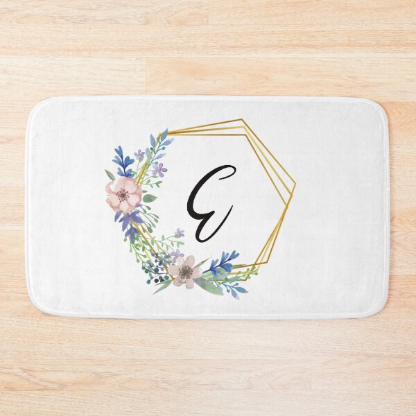 Item preview, Floral monogram with golden frame letter E designed and sold by JustSeasons.