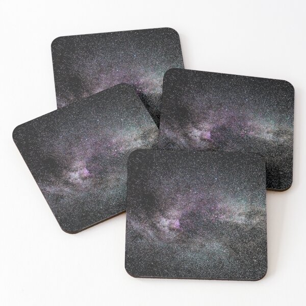 Item preview, Purple light blue glow, Milky way shiny cosmos, Dark shiny black starry space, Galaxy, tiny sparkles, shiny glitter dust constellation, outer space, universe designed and sold by August-E.