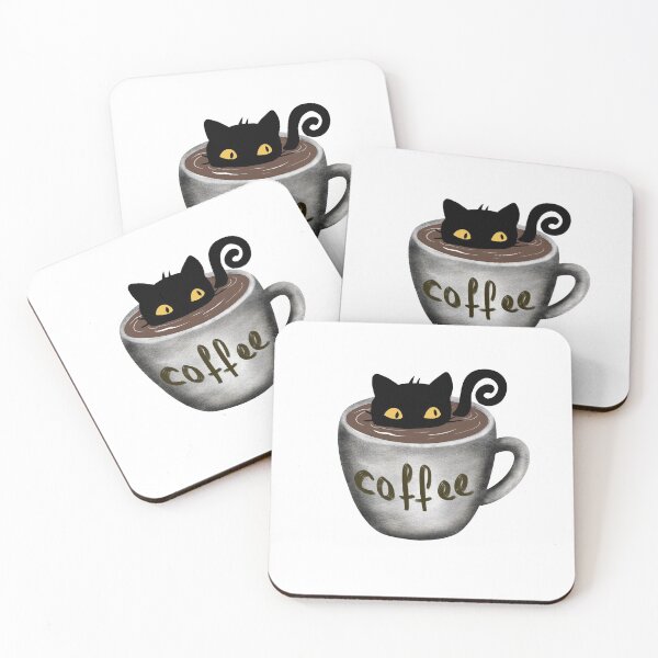 Item preview, Black Cat in The Coffee Mug Humor Funny designed and sold by fluffibee.