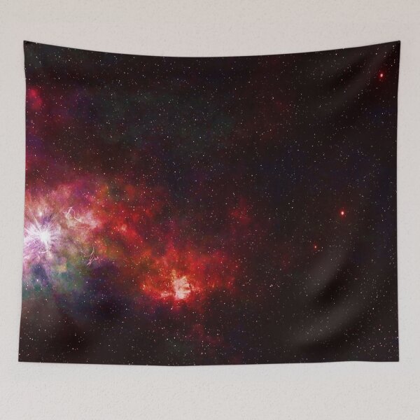 Item preview, Lava red fire glow cosmos, orange, pink, black, Milky way shiny cosmos, Dark shiny black starry space, Galaxy, tiny sparkles, shiny glitter dust constellation, outer space, universe designed and sold by August-E.