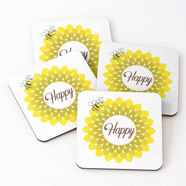 Item preview, Bee Happy Sunflower Hearts designed and sold by ShowMePrints.