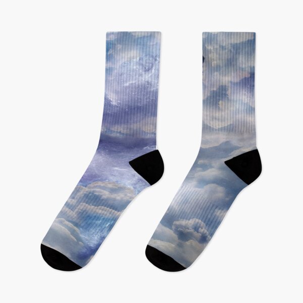 Item preview, Angel Fantasyland moon, night cloudy starry sky, whimsical aesthetic view, white, blue, purple mist designed and sold by August-E.