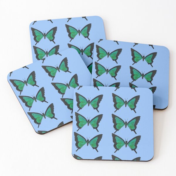 Item preview, Green Ulysses Butterfly Hand Painted Acrylic Painting Framed Art Print designed and sold by UncleStuScience.