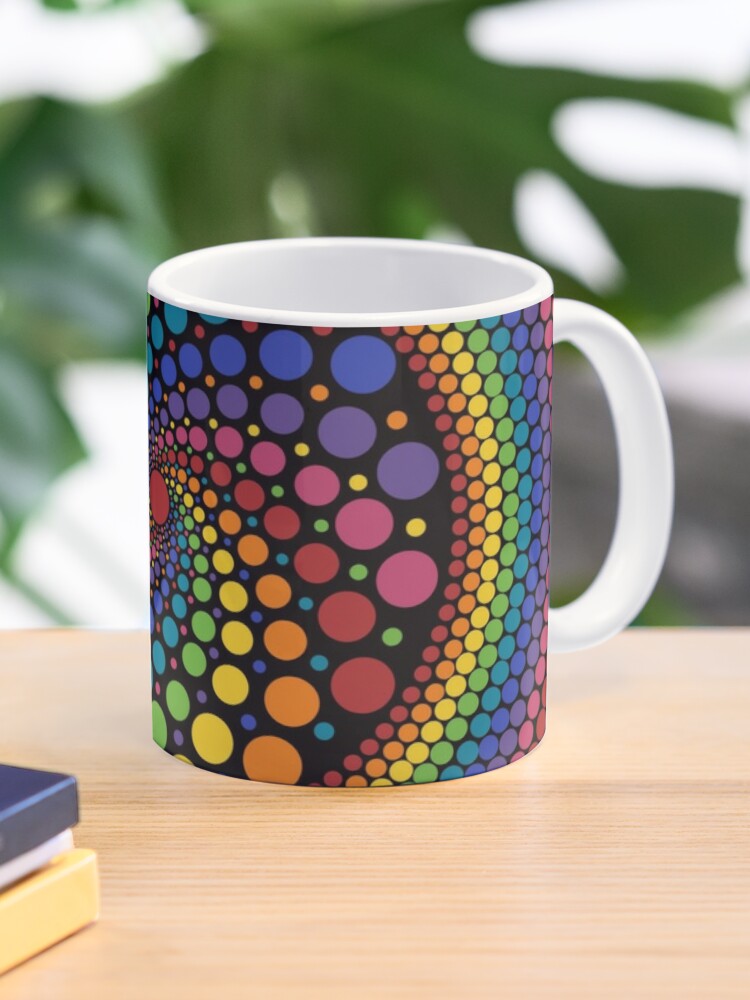 Rainbow Spiral Dot Mandala Pattern 