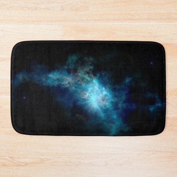 Item preview, Teal blue nebula glow, shiny cosmos, black, Milky way, Dark starry space, Galaxy, aesthetic outer space, universe designed and sold by August-E.