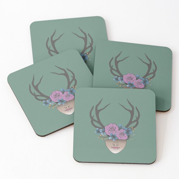 Item preview, Antlers, Plant Lover, Purple Flowers, Weird and Unusual, Surreal, Uncomfortable designed and sold by 10pmCreations.