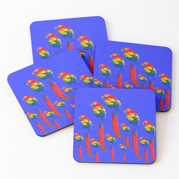 Item preview, BLUE ON BLUE RED ABSTRACT MACAWS designed and sold by sharlesart.