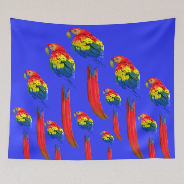 Item preview, BLUE ON BLUE RED ABSTRACT MACAWS designed and sold by sharlesart.