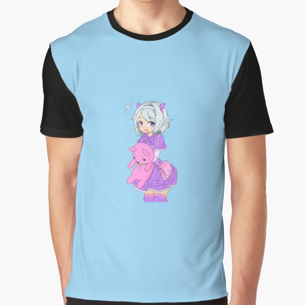 The cute anime girl holds the doll Graphic T-Shirt
