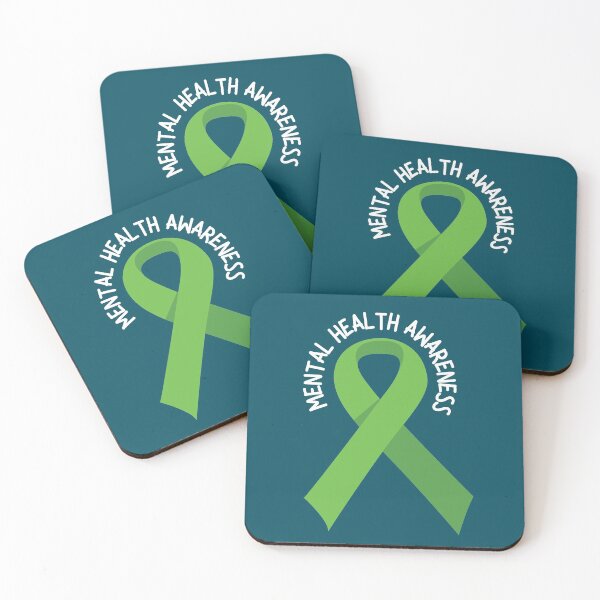 Item preview, White Mental Health Awareness With Green Ribbon designed and sold by OwlCanvas.