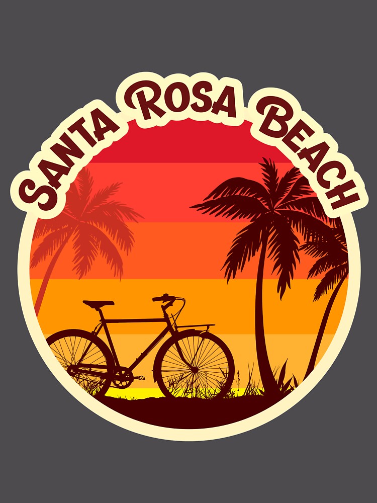 Thumbnail 6 von 6, Premium Oversized Pullover, Santa Rosa Beach Sunshine in a Beach with a Lonely Palm Tree and Bicycle T-shirt designt und verkauft von AbsurdStore.