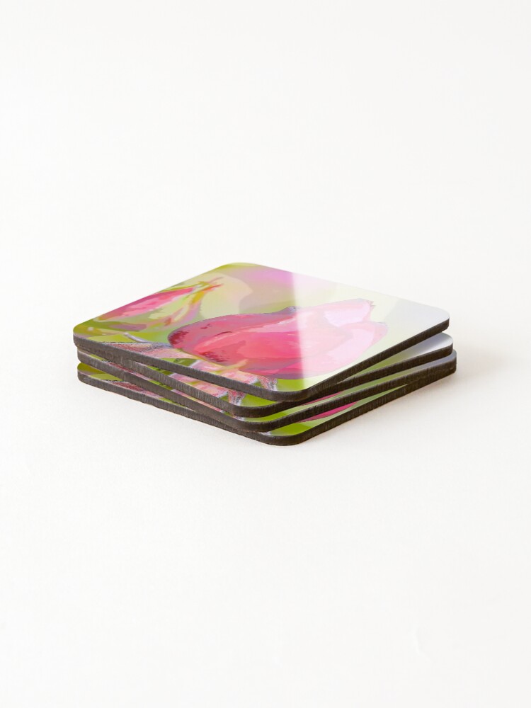 Thumbnail 4 of 5, Coasters (Set of 4), Spring Rose designed and sold by JustLagoons.