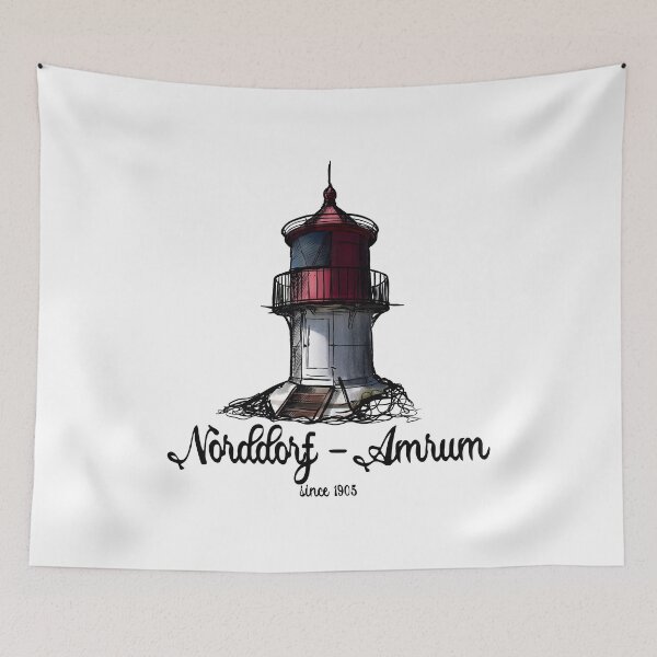 Item preview, Norddorf lighthouse Urban Sketch motif North Sea Amrum designed and sold by emm-j.