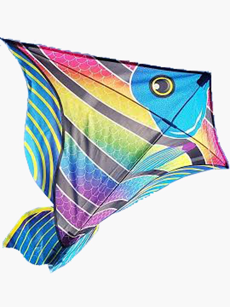 "Rainbow Fish Kite" Sticker for Sale by tarmowden Redbubble