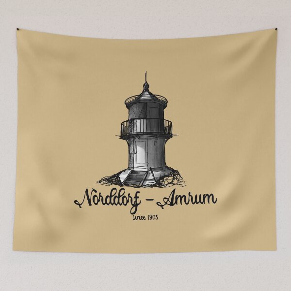 Item preview, Norddorf lighthouse Urban Sketch motif North Sea Amrum designed and sold by emm-j.
