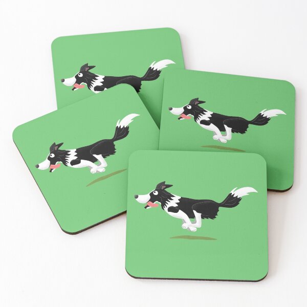 Item preview, Funny Border Collie dog running cartoon designed and sold by FrogFactory.