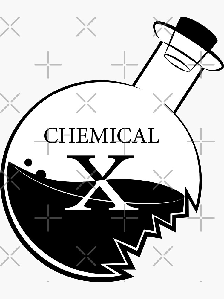 "Chemical X (White) Minimalist " Sticker for Sale by StudioSel Redbubble