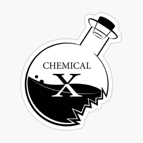 Chimique X (blanc) minimaliste Sticker