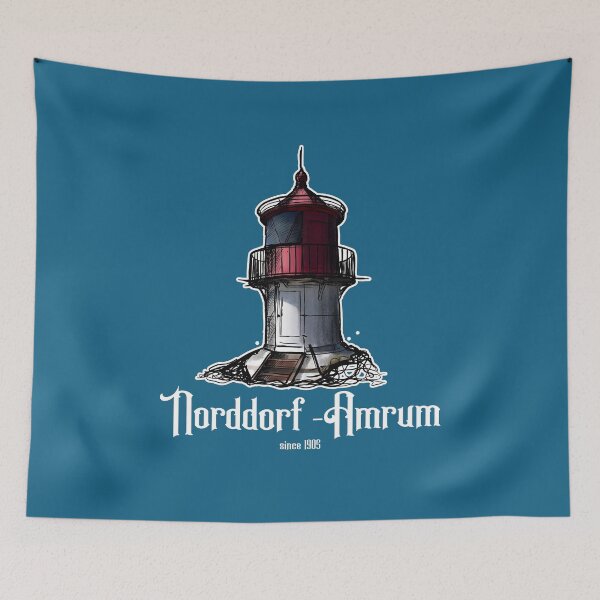 Item preview, Norddorf lighthouse Urban Sketch motif North Sea Amrum designed and sold by emm-j.