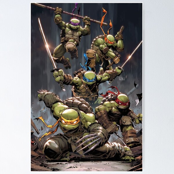 Teenage Mutant Ninja Turtles Boys' Big TMNT Mutant Mayhem Movie Character T-Shirt-Leo, Donnie, Raph, Mikey