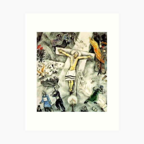 Aperçu de l'œuvre Crucifixion blanche, 1938 "Musée Chagall" créée et vendue par mary-cockrell.