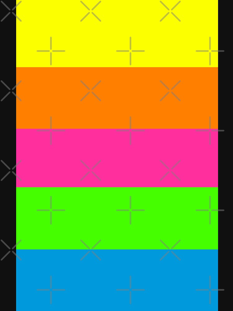 PLAIN SOLID NEON FLUORESCENT RAINBOW STRIPES 5 COLORS | Poster