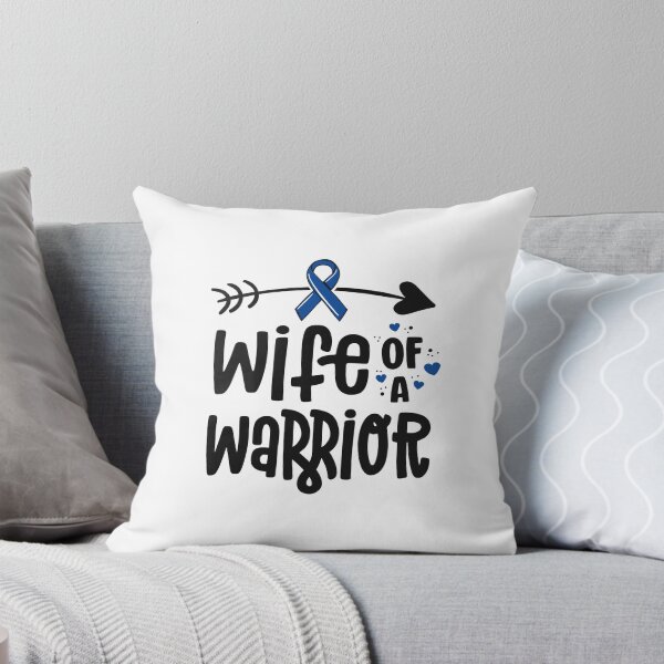Item preview, Wife Of A Warrior Blue Ribbon Family Colon Cancer Awareness designed and sold by 14thFloor.