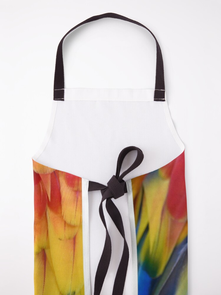 Alternate view of Closeup Colorful Parrot Feathers Apron