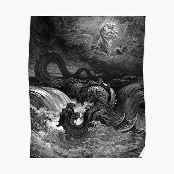 The defeat of leviathan - Gustave Dore Poster