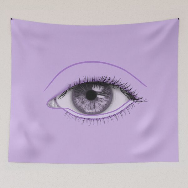 Item preview, Realistic Eyeball, Unfinished Eyelid Drawing + Eyelashes (Purple Violet Print) designed and sold by AEJdesign.