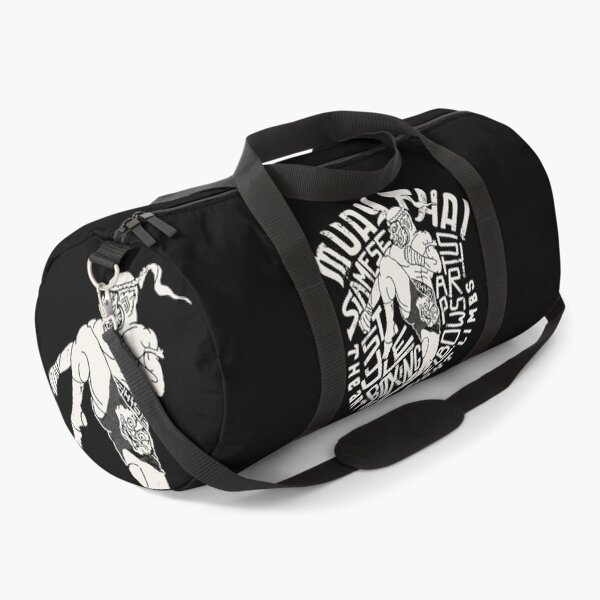 Khanom Muaythai Terms Typography Art for Dark Background Duffle Bag