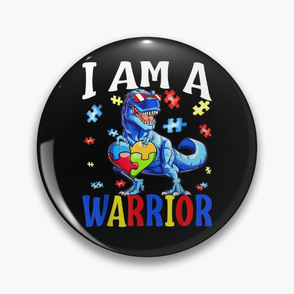 Item preview, I Am A Warrior Autism Family Dinosaur Autism Awareness Gift  designed and sold by rubysheila.