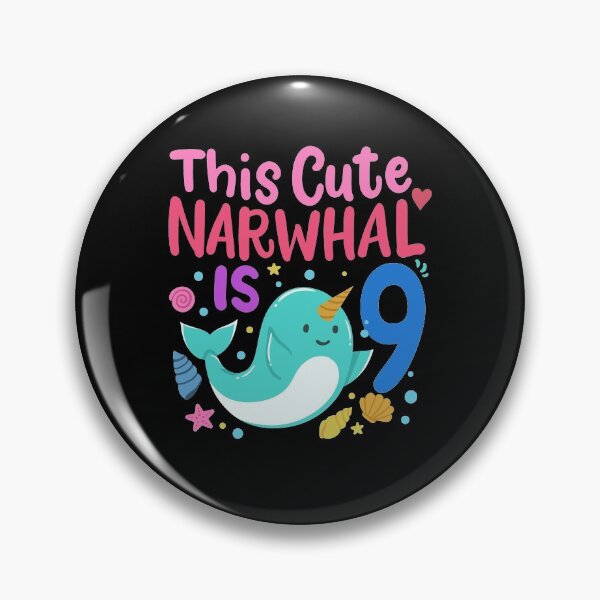 Item preview, 9th Birthday Narwhal Nine Years Old designed and sold by CreativeGiftShp.