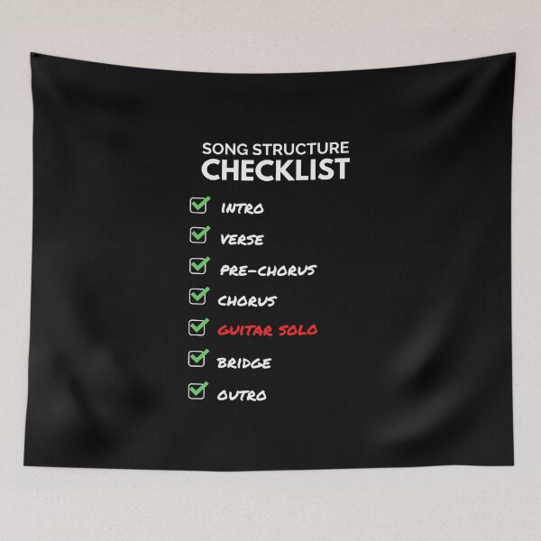 Item preview, Song Structure Checklist Dark Theme designed and sold by nightsworthy.